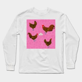 Golden Spangled Hamburg Pink Long Sleeve T-Shirt